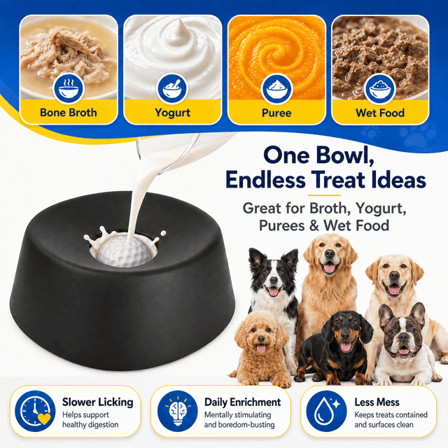 Liquid Treat Slow Feeder Dog Bowl with Rolling Ball photo 4