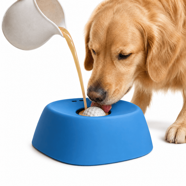 Liquid Treat Slow Feeder Dog Bowl with Rolling Ball photo 1